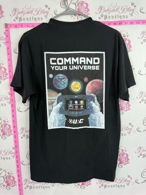 Port and Company Black Tee with Small White URC Logo